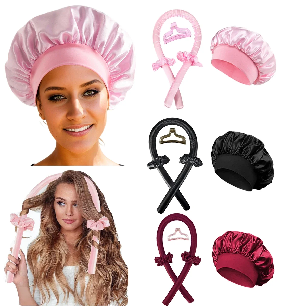 Preacher Curl Pad - Heatless Curling Rod Headband No Heat