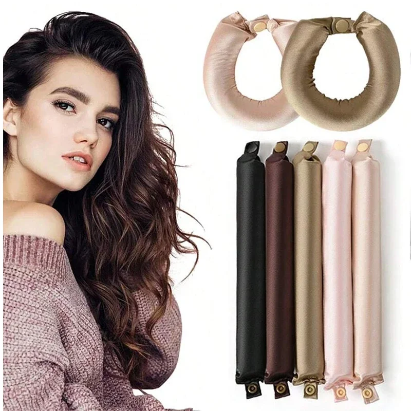 Preacher Curl Pad - Heatless Hair Curlers Satin Curling Rod