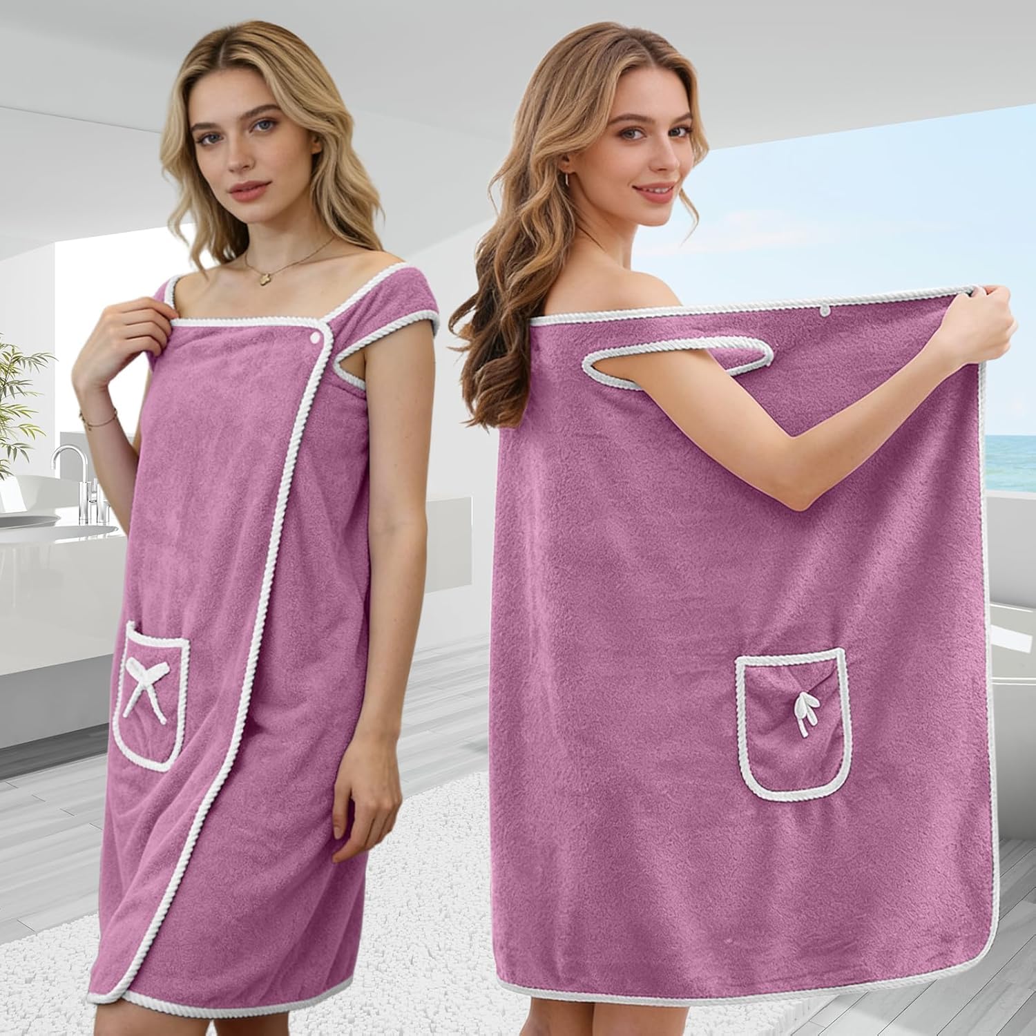 Fast Drying Wearable Bath Towe - Home Gym Women recension och pris