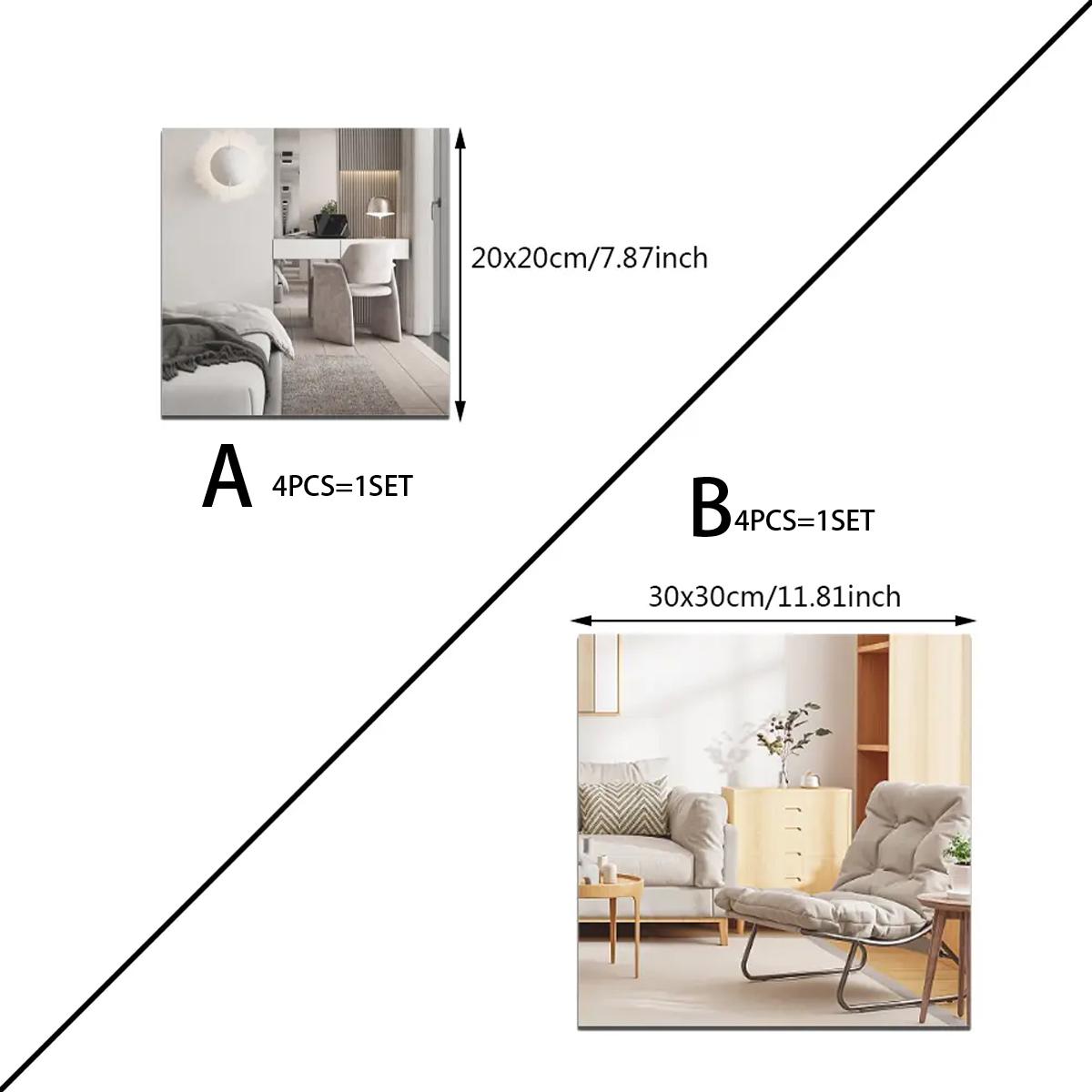 4Pcs Acrylic Mirror Wall Stick - Home Gym Wallpaper recension och pris