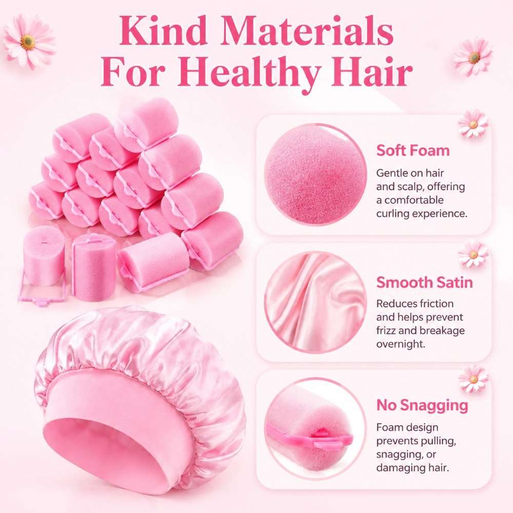 Sponge Hair Rollers with Satin - Preacher Curl Pad recension och pris