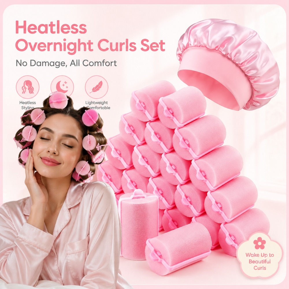 Sponge Hair Rollers with Satin - Preacher Curl Pad recension och pris