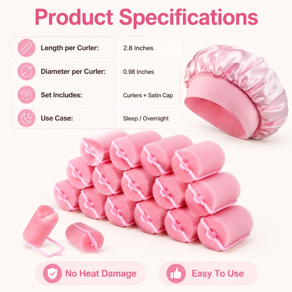 Sponge Hair Rollers with Satin - Preacher Curl Pad recension och pris
