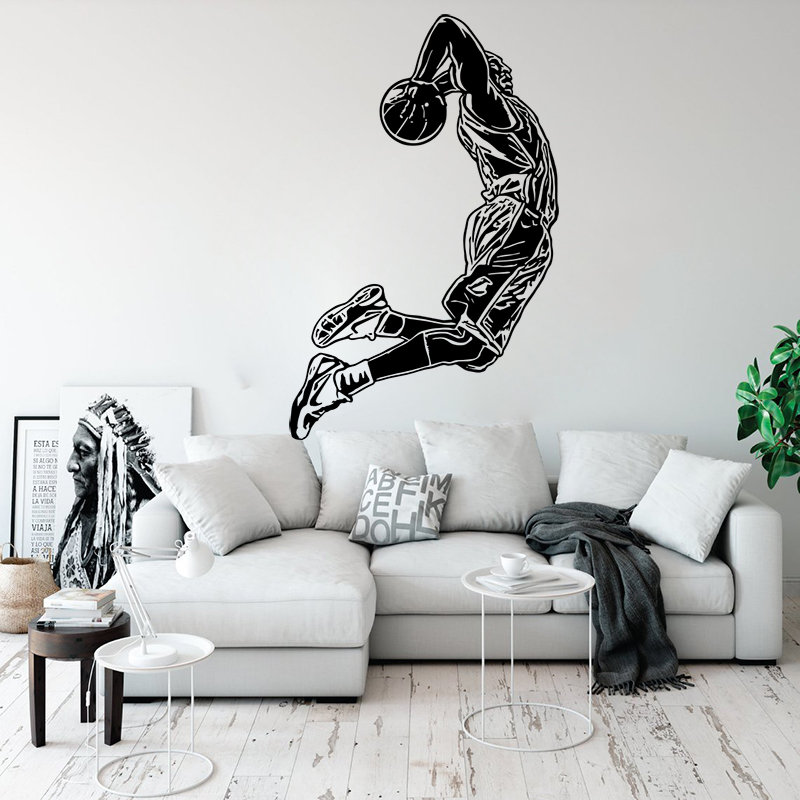 Jumping Basketball Player Wall - Home Gym Wallpaper recension och pris
