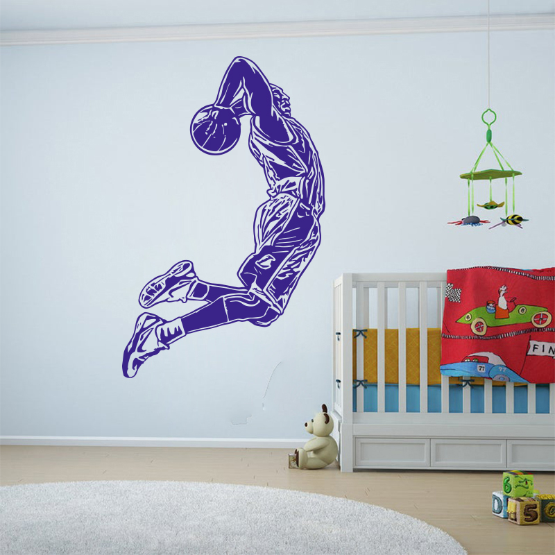 Jumping Basketball Player Wall - Home Gym Wallpaper recension och pris