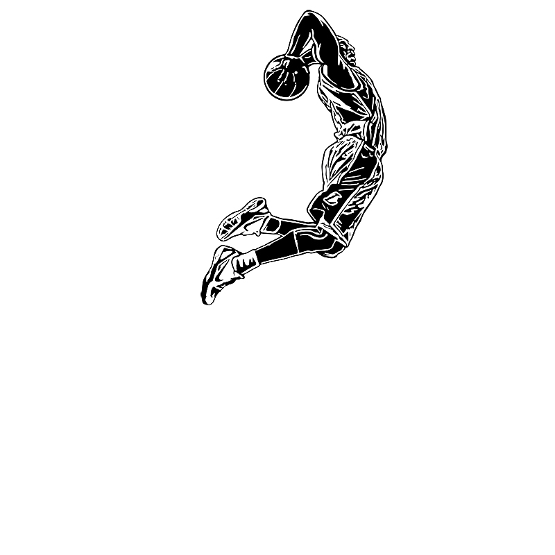 Jumping Basketball Player Wall - Home Gym Wallpaper recension och pris