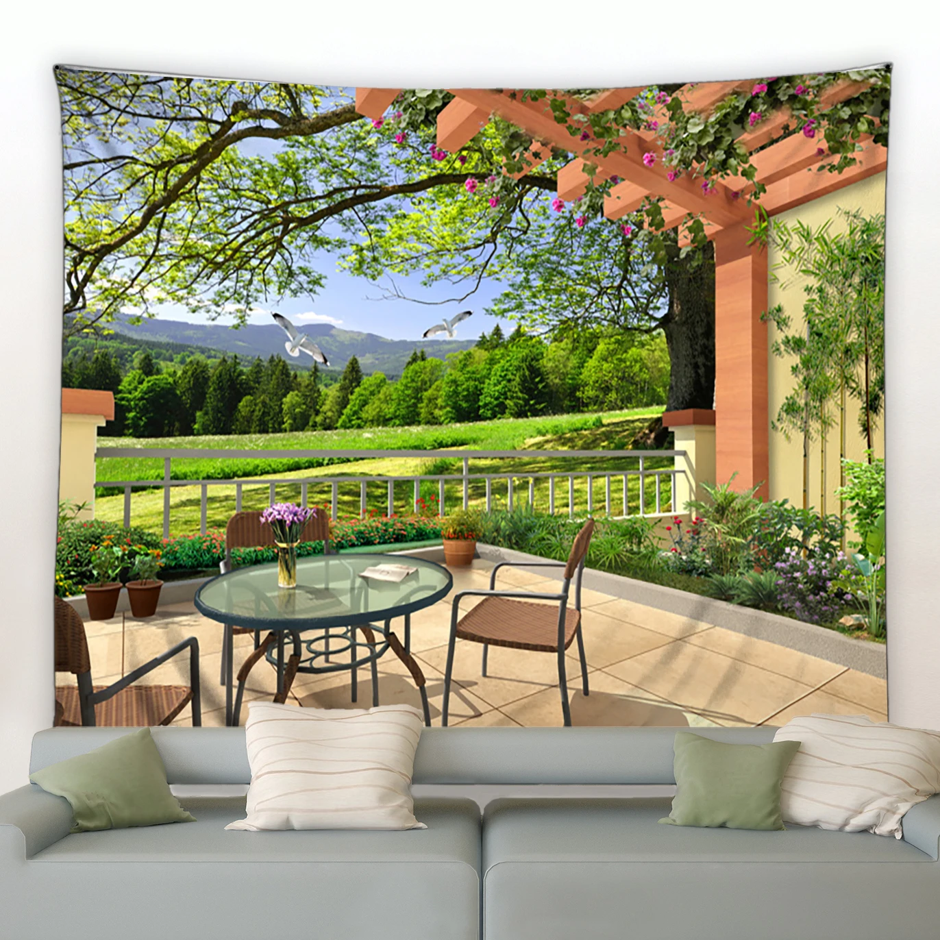Modern Garden Big Tapestry Nat - Home Gym Decor recension och pris