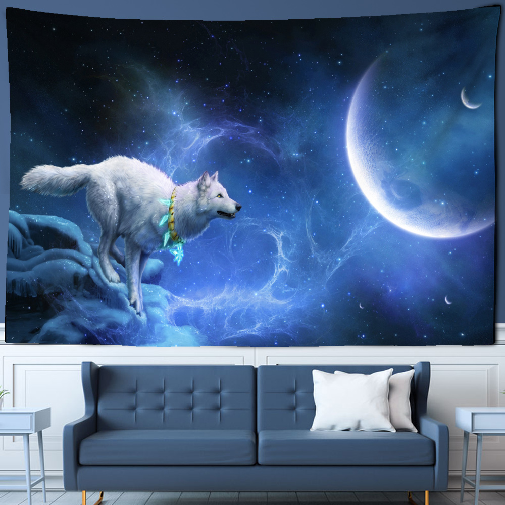 Fantasy wolf tapestry wall han - Home Gym Decor recension och pris