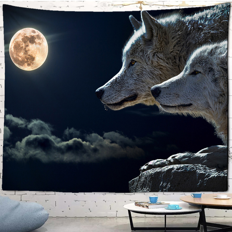 Fantasy wolf tapestry wall han - Home Gym Decor recension och pris