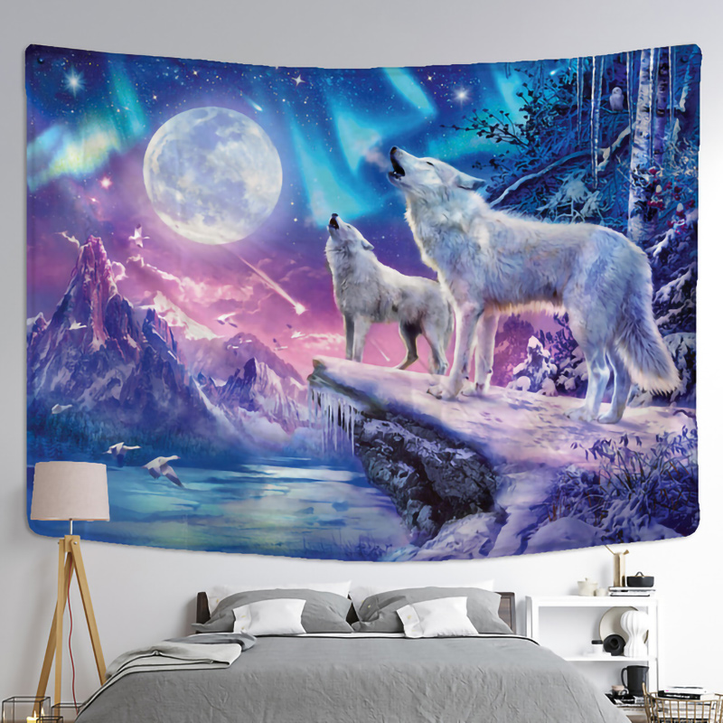 Fantasy wolf tapestry wall han - Home Gym Decor recension och pris