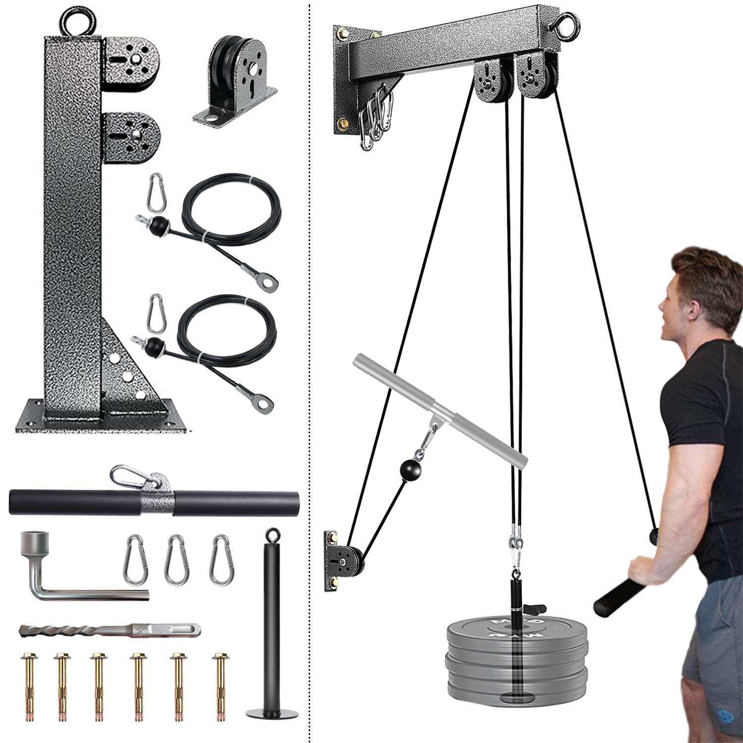 Fitness Wall Mounted Pulley Sy - Cable Pulley System recension och pris