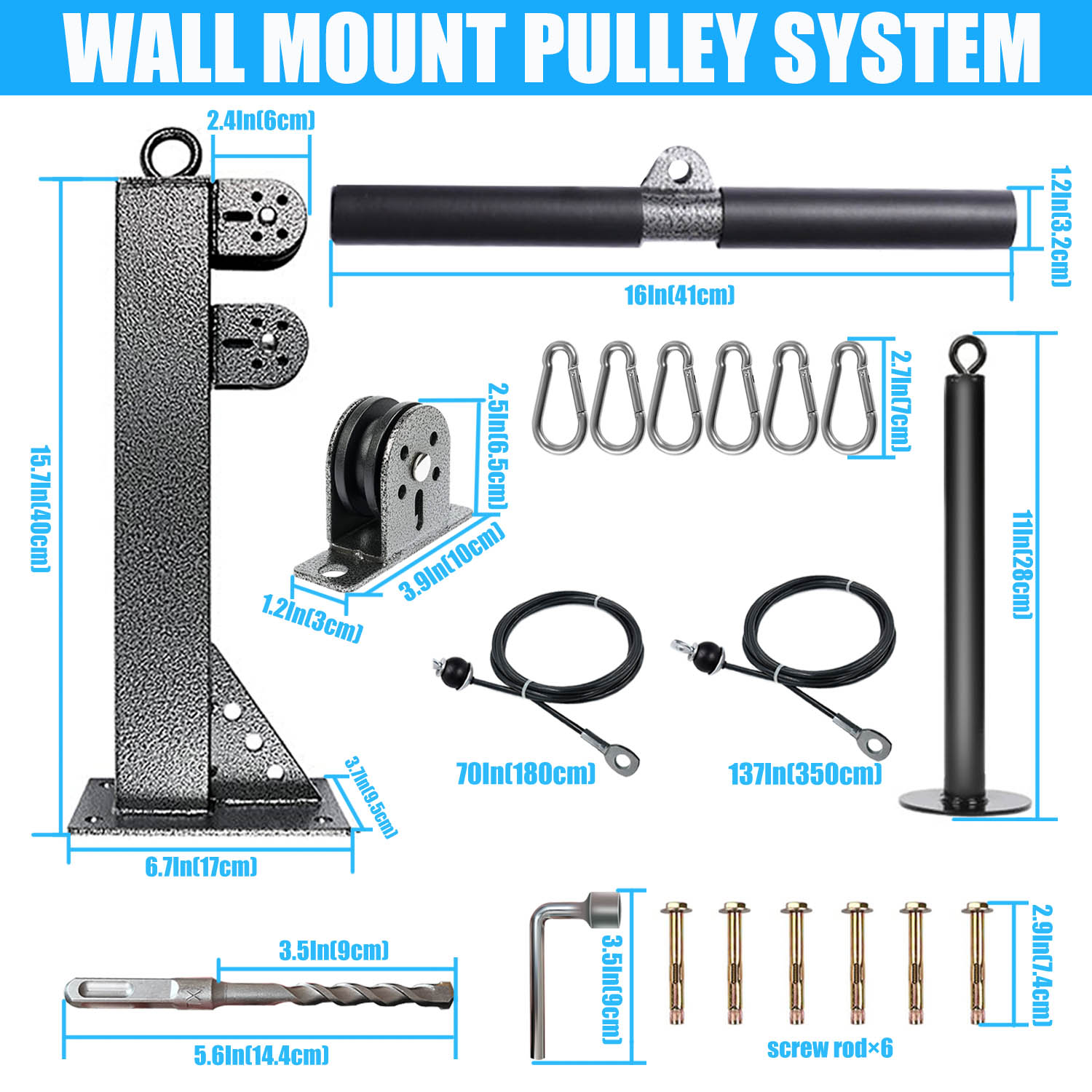 Fitness Wall Mounted Pulley Sy - Cable Pulley System recension och pris