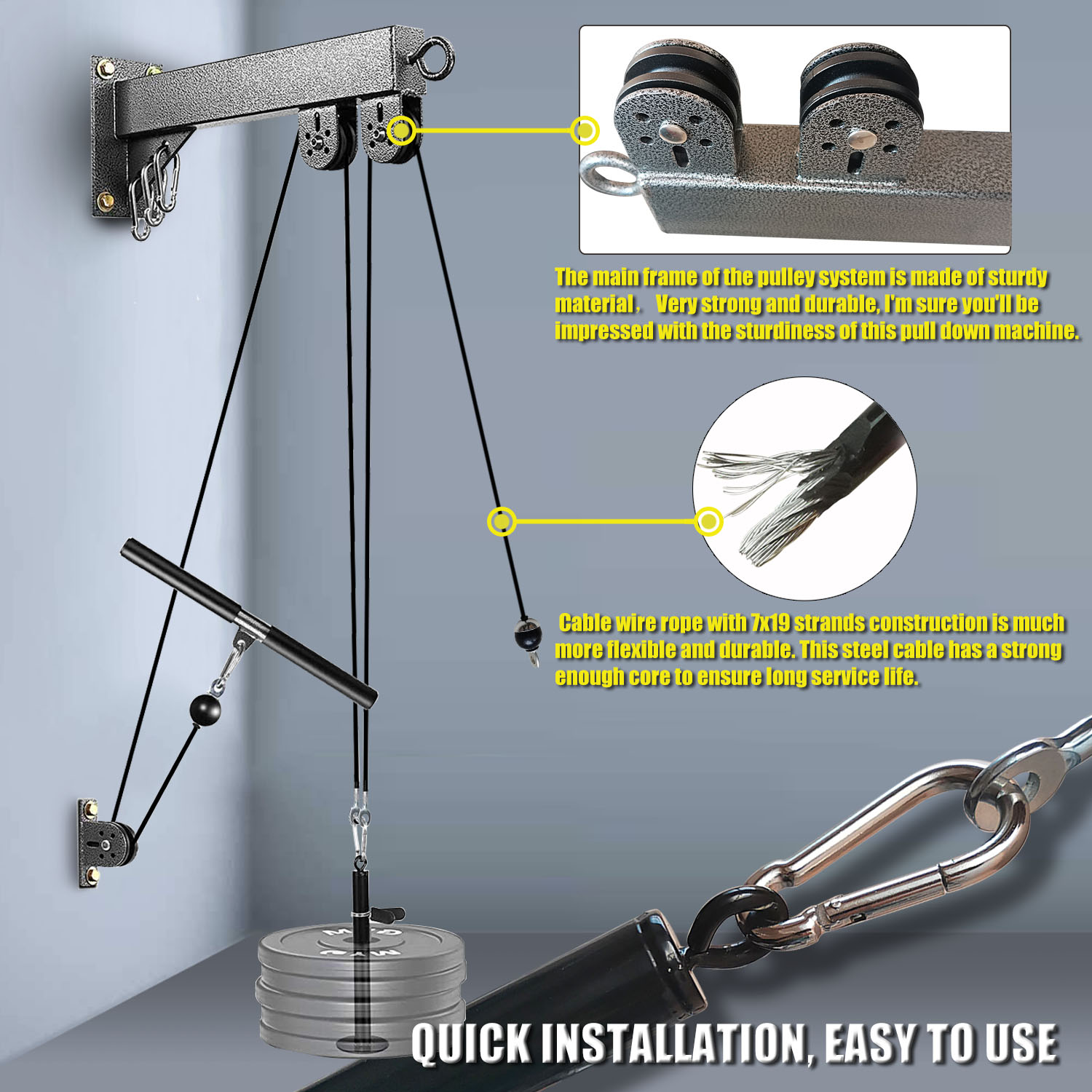 Fitness Wall Mounted Pulley Sy - Cable Pulley System recension och pris