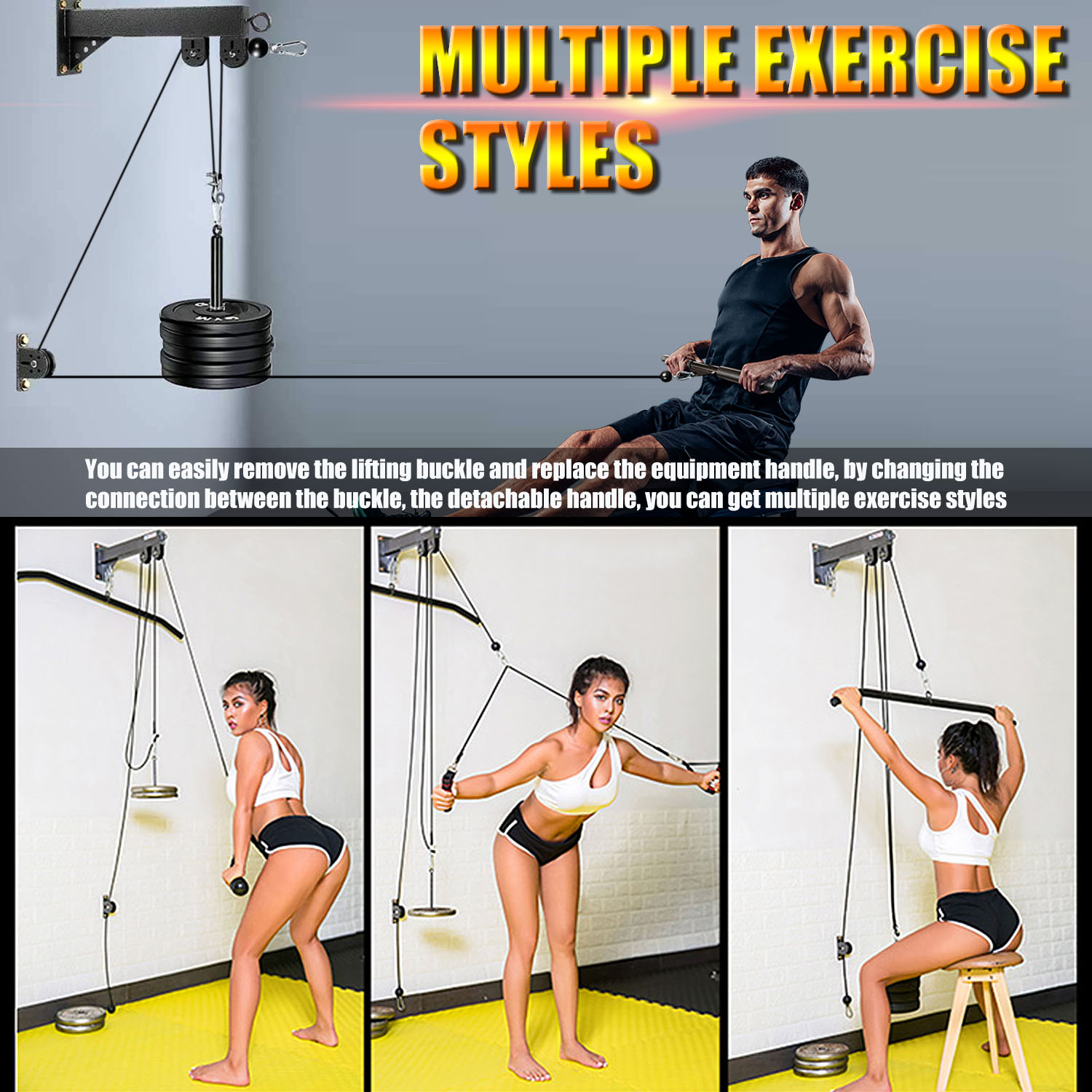 Fitness Wall Mounted Pulley Sy - Cable Pulley System recension och pris